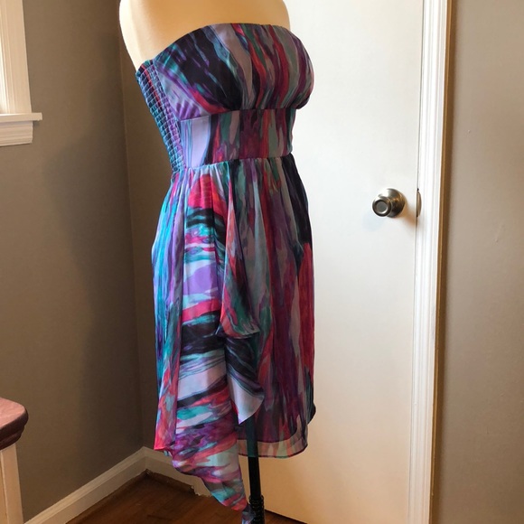 Colorful strapless cocktail dress - Picture 2 of 5